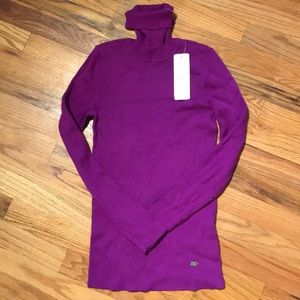 NWT Ralph Lauren purple ribbed turtle neck